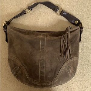 Brown Suede Coach Handbag